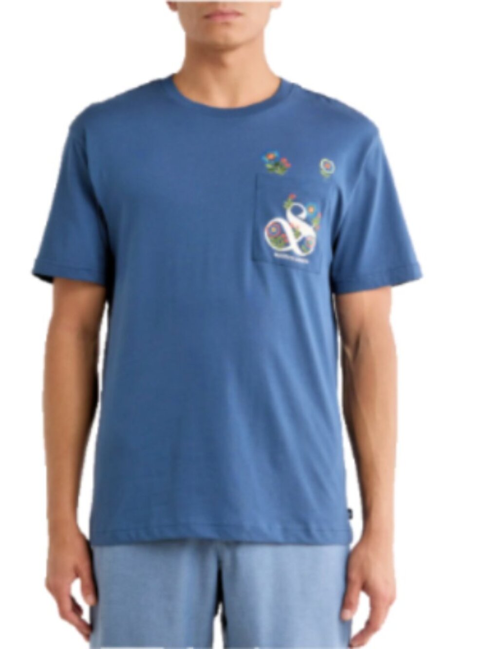 Scotch & Soda Amsterdam Blue Flowers Floral Pick Short Sleeve T-Shirt Mens S